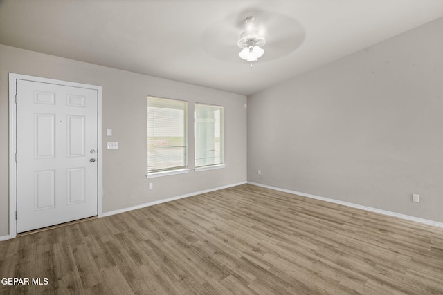 14207 Desierto Bonito St, Horizon City, TX 79928 - entrance foyer with ceiling fan and wood finished floors
