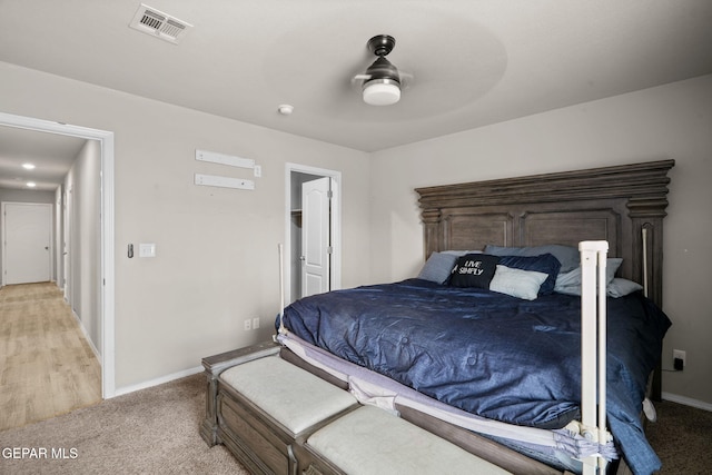 14207 Desierto Bonito St, Horizon City, TX 79928 - bedroom featuring light colored carpet and ceiling fan