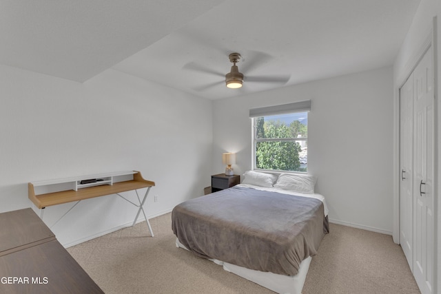1121 Regal Ridge Dr, El Paso, TX 79912 - bedroom with carpet, a closet, and a ceiling fan