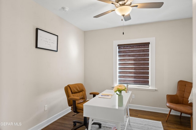 1531 E Rio Grande Ave, El Paso, TX 79902 - office area with ceiling fan and wood finished floors