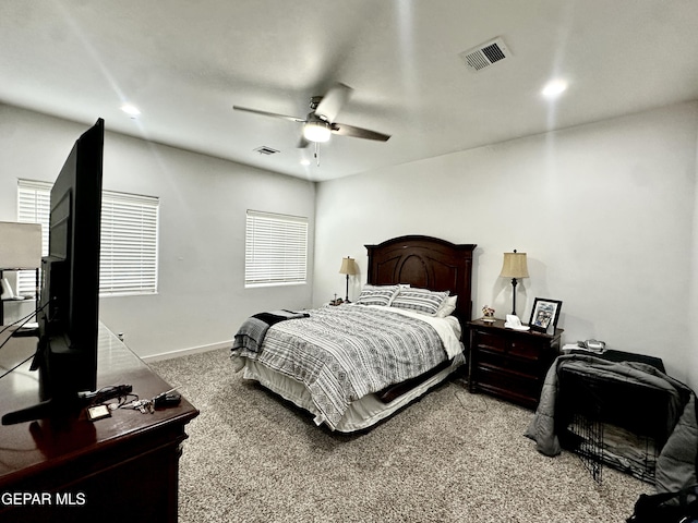 7780 Enchanted Park Dr, El Paso, TX 79911 - carpeted bedroom featuring a ceiling fan and recessed lighting