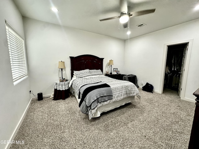 7780 Enchanted Park Dr, El Paso, TX 79911 - carpeted bedroom with multiple windows, ceiling fan, and recessed lighting