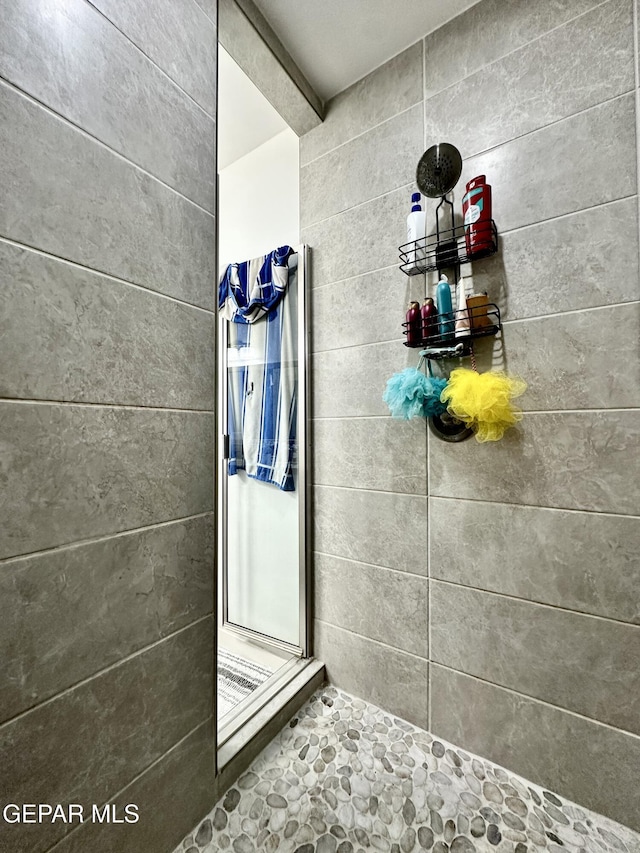 7780 Enchanted Park Dr, El Paso, TX 79911 - full bath with tiled shower and stone finish flooring
