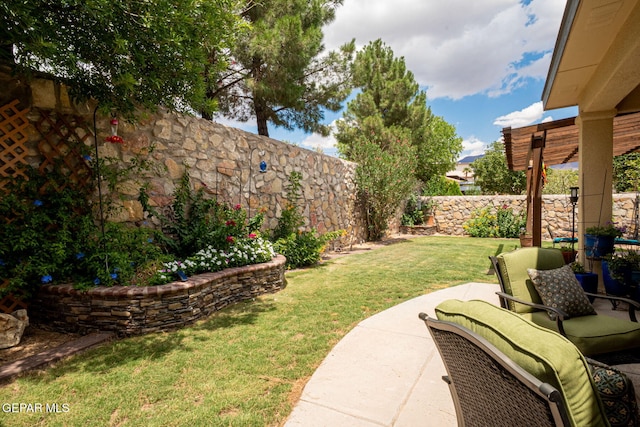 7317 Kiowa Creek Dr, El Paso, TX 79911 - fenced backyard featuring a patio area