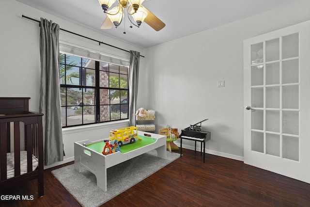 608 Paseo De Luna Ln, El Paso, TX 79912 - recreation room with wood finished floors and ceiling fan