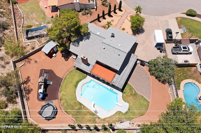 608 Paseo De Luna Ln, El Paso, TX 79912 - drone / aerial view of a pool area