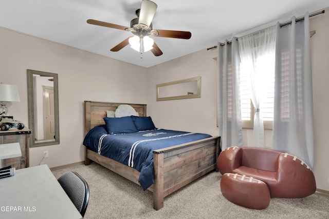 14192 Earl Chokiski, El Paso, TX 79938 - carpeted bedroom with ceiling fan and baseboards