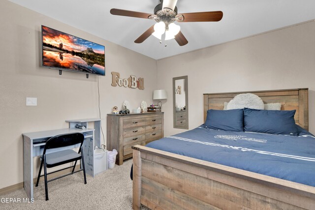 14192 Earl Chokiski, El Paso, TX 79938 - bedroom featuring carpet and a ceiling fan