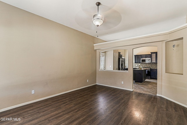 5024 Gold Ranch Ave, El Paso, TX 79934 - unfurnished room with dark wood-type flooring and ceiling fan