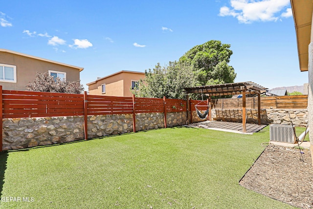 5024 Gold Ranch Ave, El Paso, TX 79934 - fenced backyard featuring a pergola and a patio
