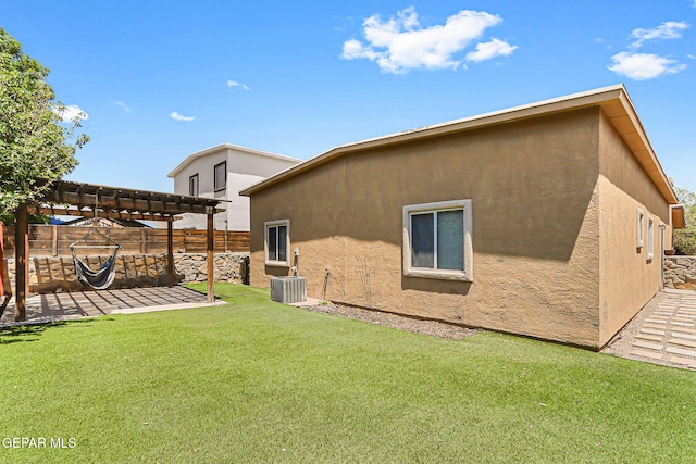 5024 Gold Ranch Ave, El Paso, TX 79934 - rear view of property featuring a pergola, a patio, a fenced backyard, and stucco siding