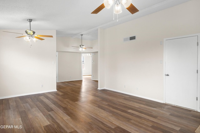 10980 Northampton St, El Paso, TX 79934 - spare room featuring a ceiling fan, wood finished floors, and lofted ceiling