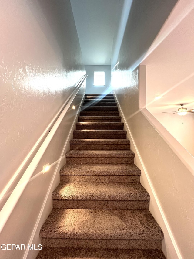 3720 Hill Top Place, El Paso, TX 79938 - staircase with ceiling fan