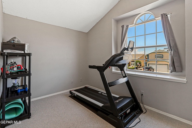 700 Milton Henry Ave, El Paso, TX 79932 - workout area with carpet and vaulted ceiling