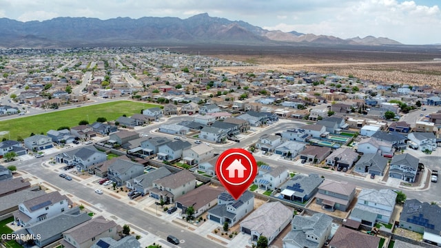 5465 Limestone Dr, El Paso, TX 79934 - aerial view of residential area with mountains