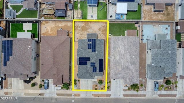 5465 Limestone Dr, El Paso, TX 79934 - aerial view of residential area with property boundaries highlighted