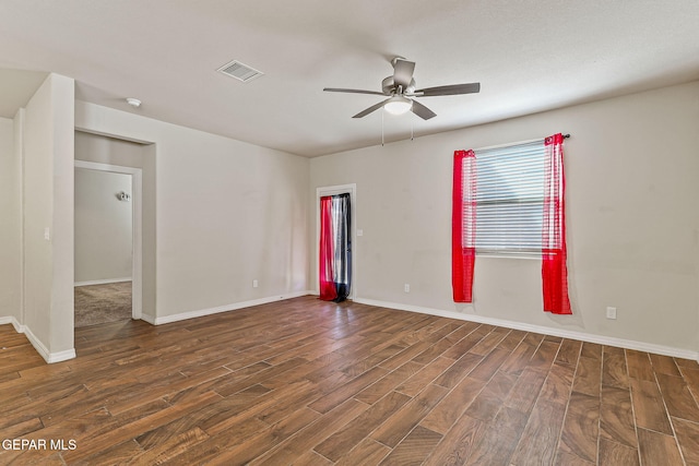 5465 Limestone Dr, El Paso, TX 79934 - empty room with wood finished floors, ceiling fan, and a smoke detector