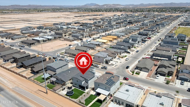3725 Surmise St, El Paso, TX 79938 - aerial perspective of suburban area featuring a mountainous background