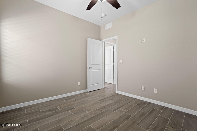 912 Malven Pl, El Paso, TX 79928 - spare room featuring wood tiled floors and ceiling fan