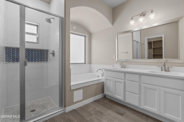 912 Malven Pl, El Paso, TX 79928 - full bath featuring a shower stall, a garden tub, and double vanity
