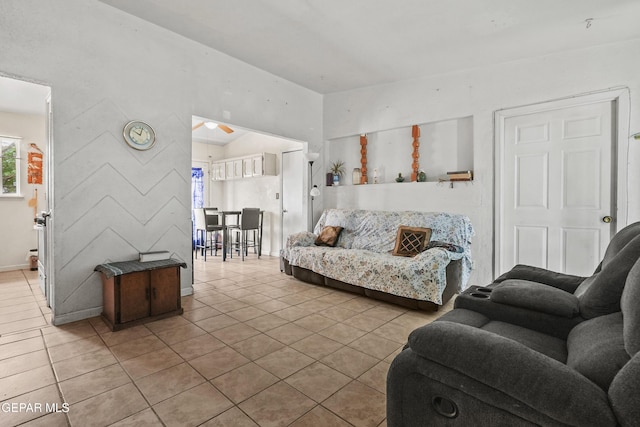 5828 Blackhawk Dr, El Paso, TX 79924 - living area with tile patterned flooring and a ceiling fan