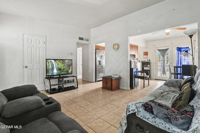 5828 Blackhawk Dr, El Paso, TX 79924 - living area featuring light tile patterned floors and a ceiling fan