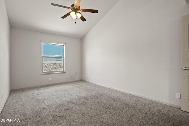 4609 Al Hernandez St, El Paso, TX 79938 - carpeted empty room featuring lofted ceiling and ceiling fan