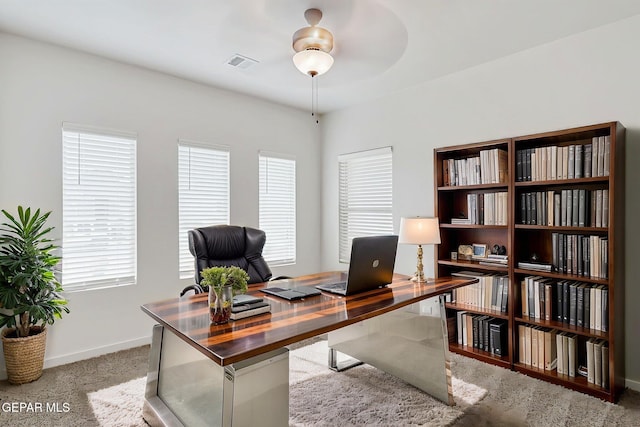 248 Farnborough St, El Paso, TX 79928 - home office featuring carpet flooring and ceiling fan