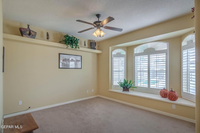 6316 Franklin Red Dr, El Paso, TX 79912 - carpeted empty room featuring a textured ceiling and a ceiling fan