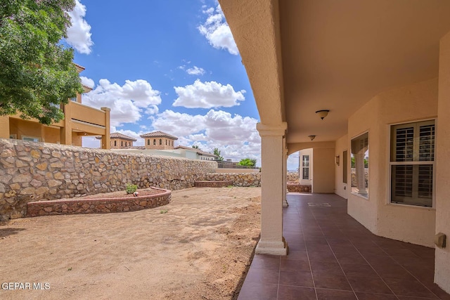 6316 Franklin Red Dr, El Paso, TX 79912 - fenced backyard featuring a patio