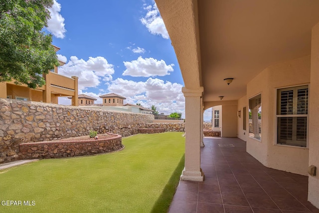 6316 Franklin Red Dr, El Paso, TX 79912 - fenced backyard with a patio