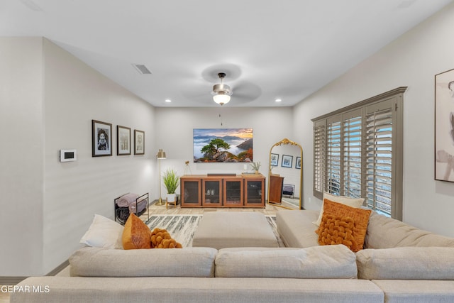 7817 Enchanted Trail Dr, El Paso, TX 79911 - living room with ceiling fan, recessed lighting, and wood finished floors