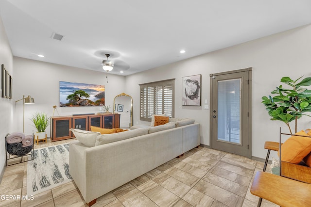 7817 Enchanted Trail Dr, El Paso, TX 79911 - living room with recessed lighting and ceiling fan