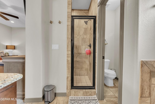 7817 Enchanted Trail Dr, El Paso, TX 79911 - full bath with ceiling fan, a stall shower, and vanity