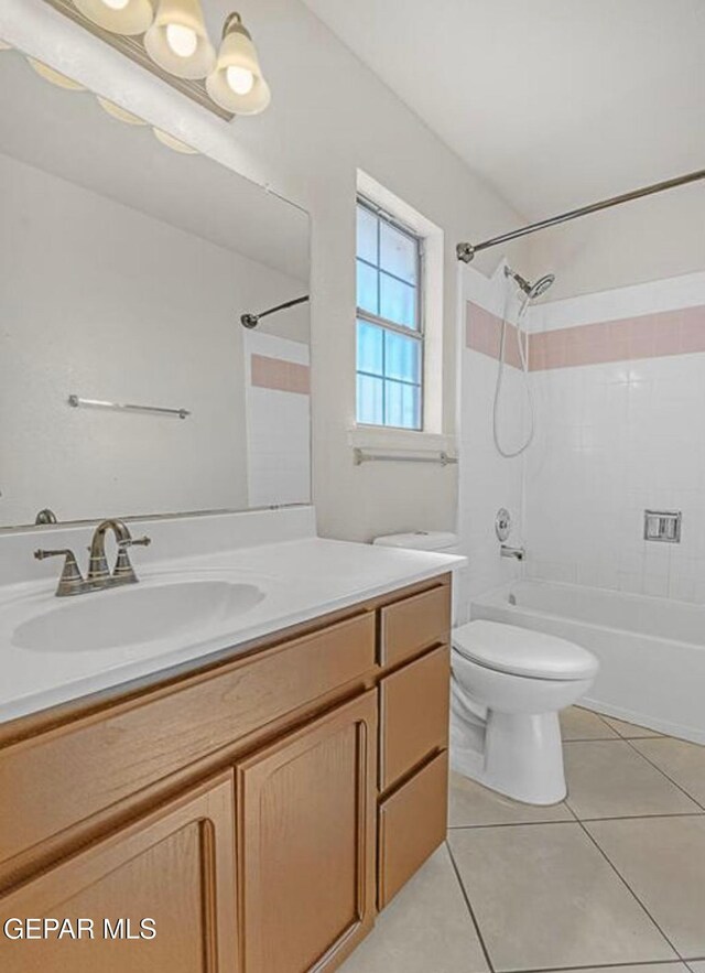 11713 Queens Garden Cir, El Paso, TX 79936 - full bath featuring vanity, tub / shower combination, and tile patterned flooring