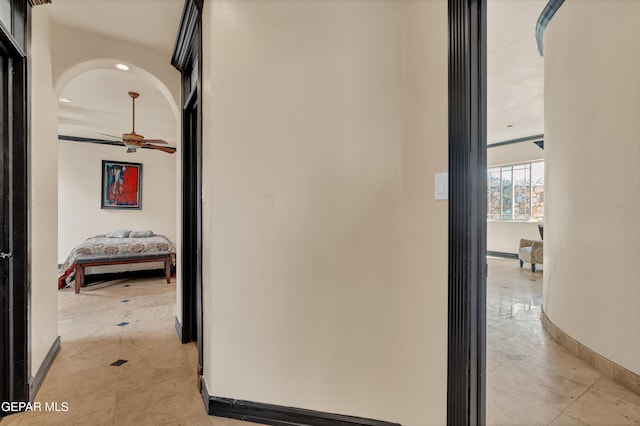 4540 N Stanton St, El Paso, TX 79902 - hallway featuring recessed lighting and arched walkways