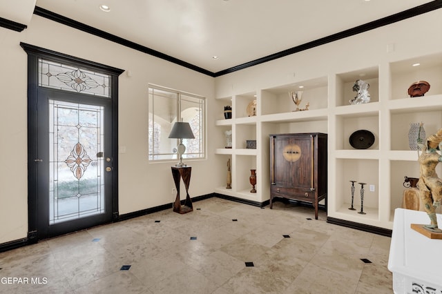 4540 N Stanton St, El Paso, TX 79902 - tiled entryway with crown molding and baseboards