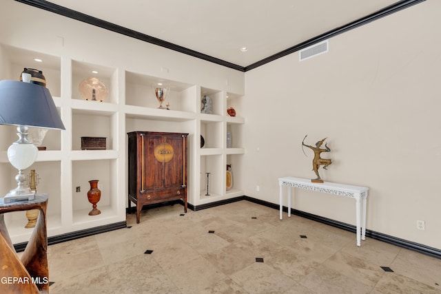 4540 N Stanton St, El Paso, TX 79902 - living room featuring built in features and ornamental molding