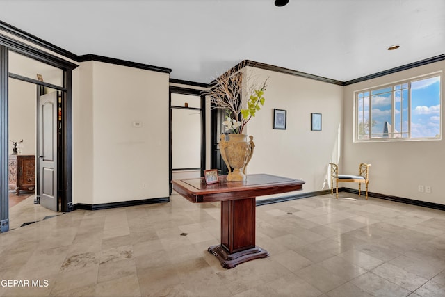 4540 N Stanton St, El Paso, TX 79902 - entryway featuring crown molding and light tile patterned floors