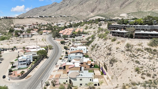 4540 N Stanton St, El Paso, TX 79902 - aerial view of property's location featuring a mountain backdrop and nearby suburban area