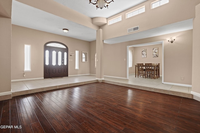 2072 Pueblo Nuevo Cir, El Paso, TX 79936 - foyer entrance with hardwood / wood-style floors and a chandelier