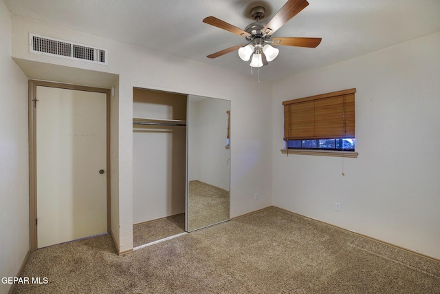 417 Irondale Dr Unit M, El Paso, TX 79912 - unfurnished bedroom with carpet floors, a closet, and ceiling fan