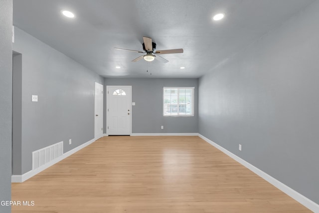 224 Ben Swain Dr, El Paso, TX 79915 - entrance foyer featuring ceiling fan, light wood-type flooring, and recessed lighting