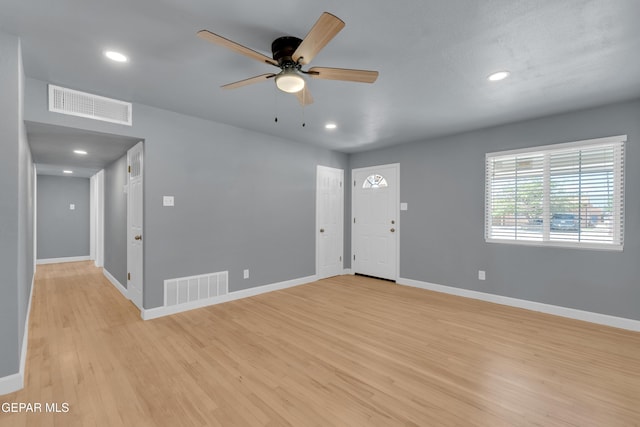 224 Ben Swain Dr, El Paso, TX 79915 - entrance foyer featuring light wood-style floors, a ceiling fan, and recessed lighting