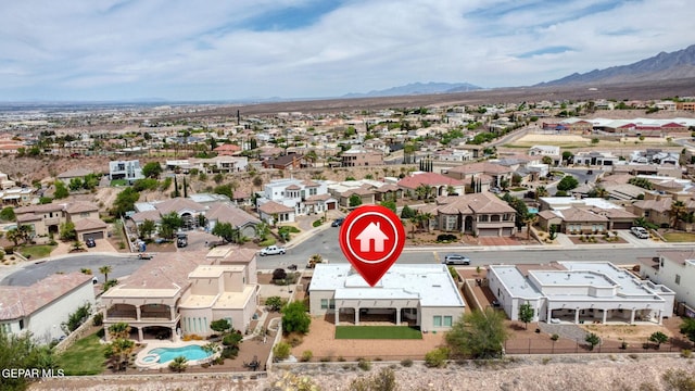 6688 Tuscany Ridge Dr, El Paso, TX 79912 - aerial view of residential area featuring mountains and a pool