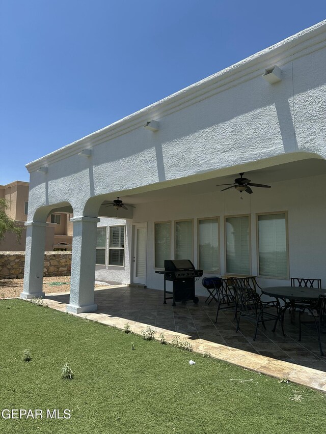 6688 Tuscany Ridge Dr, El Paso, TX 79912 - view of patio / terrace featuring ceiling fan and area for grilling
