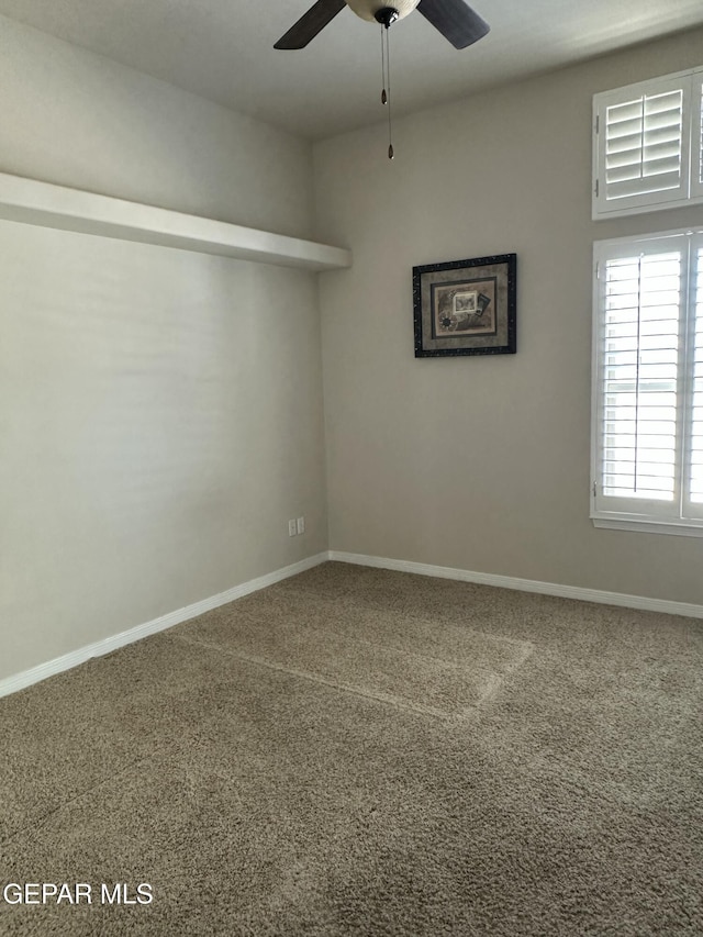 6688 Tuscany Ridge Dr, El Paso, TX 79912 - carpeted spare room featuring a ceiling fan and baseboards
