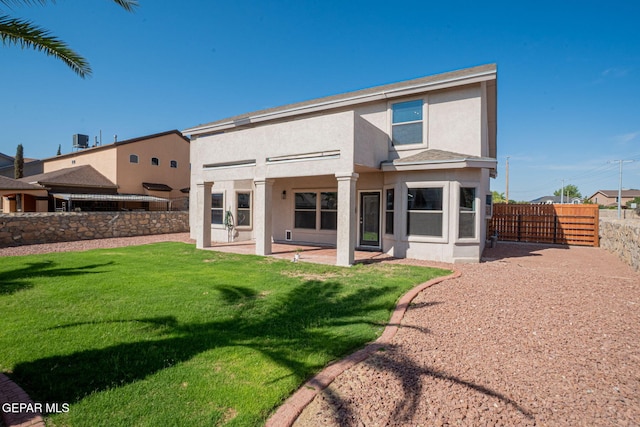 448 Ghost Flower St, Horizon City, TX 79928 - rear view of house with stucco siding, a patio, and a fenced backyard