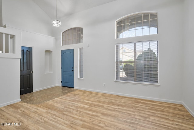 448 Ghost Flower St, Horizon City, TX 79928 - entrance foyer with high vaulted ceiling and wood finished floors