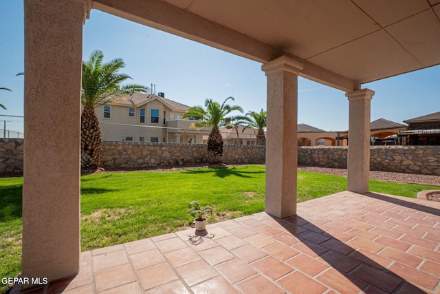 448 Ghost Flower St, Horizon City, TX 79928 - fenced backyard featuring a patio and a residential view